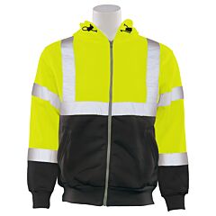 Erb 62991 Aware Wear W375B Type R, Class 3, Zip Front Hoodie Sweatshirt With Black Bottom, Yellow, 5X-Large