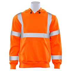 Erb 62235 Aware Wear W376 Type R, Class 3, Pullover Hoodie Sweatshirt, Orange, Medium