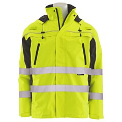 Erb 62532 Aware Wear W570R Type R, Class 3, Ripstop Jacket With Lime Removable Fleece Vest, Yellow, X-Large