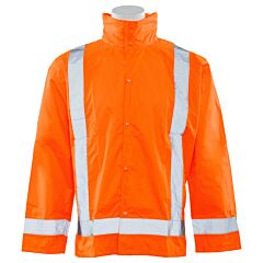 Erb 63014 Aware Wear S373D Type R, Class 3, Oversized Rain Jacket With Detachable Hood, Orange, 5X-Large/6X