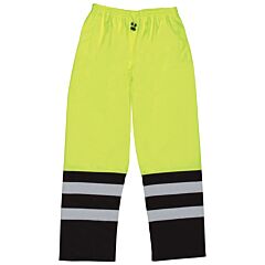 Erb 62107 Aware Wear S849 Class E Rain Pants With Drawstring Waist And Black Bottom, Yellow, Medium