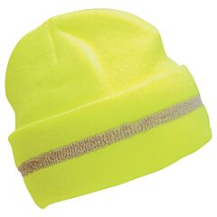 Erb 63196 Aware Wear S109 Knit Hard Hat With Reflective Stripe, Lime, Universal Size