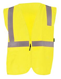 Occunomix Eco-Isz Value Solid Standard Vest W/Zipper, Polyester Tricot, Class 2
