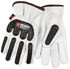 Mcr Safety 36136Hps Select Grain Goatskin Drivers Gloves, Hppe Liner, Tpr Back Of Hand, Keystone Thumb, A5, Size Small