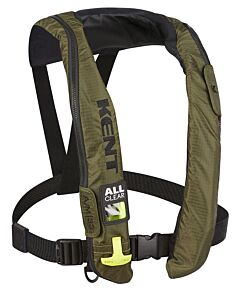 Kent 132802-400-004-19 A/M-33 All Clear Automatic/Manual Inflatable Life Jacket (Pfd), Green, Adult Universal Size