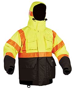 Kent 151800-410-060-23 Hi-Vis Deluxe Flotation Jacket With Hood, Class Iii, Type Iii, Ansi Yellow, 2X-Large