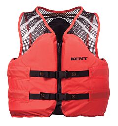 Kent 150600-200-030-23 Mesh Deck Hand Flotation Vest, Type Iii Life Jacket, Orange, Medium