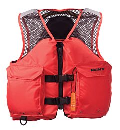 Kent 150800-200-040-20 Mesh Deluxe Work Zone Life Vest, Type Iii Life Jacket, Orange, Large