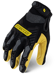 Ironclad Iex-Migl-02-S Command Impact Leather Gloves, Touchscreen, Black & Gold, Size Small