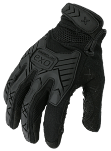 Ironclad Exot-Giblk-04-L Exo Tactical Operator Grip Impact Gloves, Silicone Infused Palm, Black Size Large