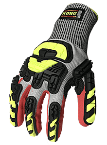 Ironclad Kkca5-04-L Kong Cut A5 Sandy Nitrile Knit Gloves, 360° Cut, Black & Red, Size Large