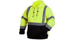 Pyramex Rssh32 Series Hi-Vis Lime Zipper Sweatshirt With Black Bottom, Class 3