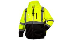 Pyramex Rszh331 Series Premium Zipper Sweatshirt, Ansi Class 3, Lime