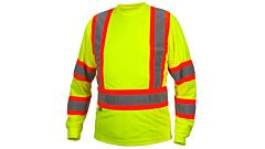 Pyramex Rclts31 Long Sleeve Moisture Wicking T-Shirts, Ansi Class 3, Lime