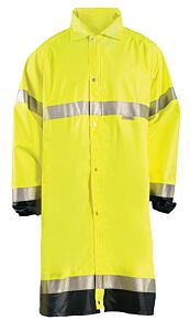 Occunomix Lux-Tjre Breathable Jacket Rain Jacket, Long, Solid, Yellow, Class 3