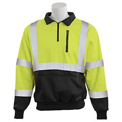 Erb Aware Wear W379B Type R, Class 3 Quarter-Zip Sweatshirt With Black Bottom, Yellow