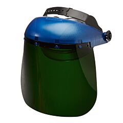 Sellstrom S39150 Single Crown Safety Face Shield With Ratchet Headgear, Shade 5 Ir Tint, Uncoated, Blue Crown