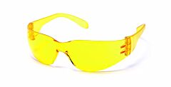 Sellstrom S70711 Safety Glasses, Anti-Scratch Hard Coating, Amber Lens, Rubberized Straight Temple Tips, Amber Frame, 12 Pairs/Pack