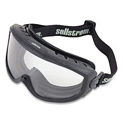 Sellstrom S80225 Fire Safety Goggles, Scratch-Resistant, Anti-Fog Lens, Adjustable Fr Strap, High Temp Resistant Tpv, Black Frame, Smoke Tint