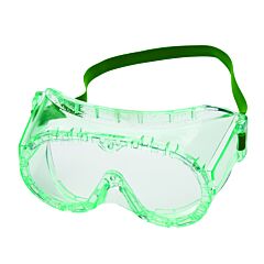 Sellstrom S88110 Safety Goggles, Non-Vented, Anti-Fog Polycarbonate Lens, Adjustable Strap, Green Pvc Body, Clear Tint