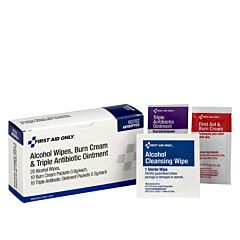 First Aid Only 90702 Antiseptic Unit (20 Alcohol Prep Pads, 10 Burn Cream, 10 Triple Antibiotic Ointments)