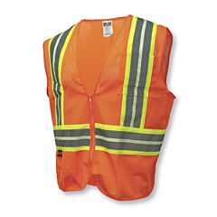 Radians Sv22Gl-2Zom-M Glow-In-The-Dark Economy Safety Vest, Orange, Size Medium