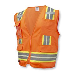 Radians Sv6Glos Glow-In-The-Dark Surveyor Vest, Orange, Size Small