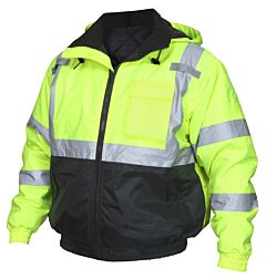 Mcr Safety Luminator Two Tone Value Bomber Jacket, Class 3, Black Bottom