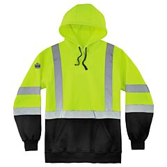 Ergodyne Glowear 8373 Class 3 Hooded Sweatshirt Black Bottom