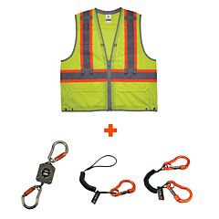 Ergodyne Glowear 8231Tvk Class 2 Hi-Vis Tool Tethering Safety Vest Kit