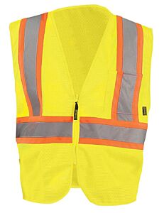 Occunomix Eco-Im2Tz Value Mesh Two-Tone Vest, Polyester Mesh, Class 2