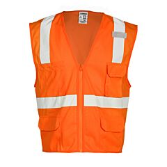 Kishigo 1292 6 Pocket Zipper Solid Vest, Class 2