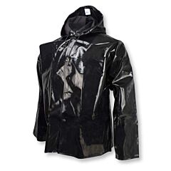 Neese 25251-00-2-Blk-4X Rain Jacket With Attached Hood, Snap Front Closure, Storm Flap, Polyurethane On Nylon Fabric Black, Size 4X-Large