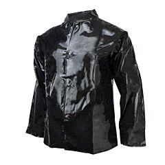 Neese 25251-01-1-Blk-L Rain Jacket With Snaps For Hood, Snap Front Closure, Storm Flap, Polyurethane On Nylon Fabric Black, Size Large
