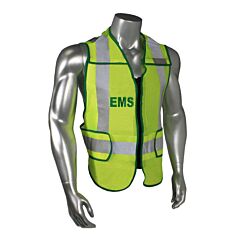 Radians Lhv-207Dszr-Ems-R Micro Mesh Breakaway Vest Adjustable Waist, 2" 3M Silver Reflective, Zip-N-Rip Closure, Type P Class 2 Ems, Green Trim, Hi-Vis Green, Size Regular