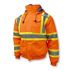 Radians Sj11Qx-3Zos-2X Jacket Polyester Outer Shell, Quilted Lining, Snap Storm Front, Class 2 Level 2, Worksafe Bc Ppe-2 Type 1, Type R Class 3 Hi-Vis Orange, Size 2X-Large