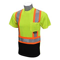 Radians St11Bx-2Pgs-Xl Shirt X-Back, 1 Horizontal Stripe, Chest Pocket, Color Blocked, Class 1 Level 2, Worksafe Bc Ppe-2 Type 1, Type R Class 2 Hi-Vis Green / Black, Size X-Large