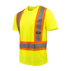 Radians St11X-2Pgs-2X Shirt Wicking Polyester Mesh, Class 2 Level 2, Worksafe Bc Ppe-2 Type 1, Type R Class 2 Hi-Vis Green, Size 2X-Large