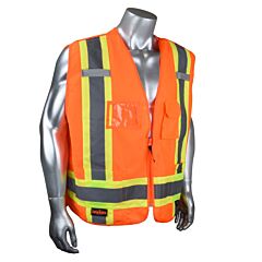 Radians Sv020X-2O-Xl Safety Vest 2 Tone Contrast Trim, 5 Pockets, 100% Polyester, Class 2 Level 2, Worksafe Bc Ppe-2 Type 1, Type R Class 2 Hi-Vis Orange, Size X-Large