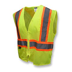 Radians Sv22X-2Zgm-M Safety Vest Closure: Zipper, 2 Tone Contrast Trim, 1 Chest Pocket, 1 Lower Front Pocket, 100% Polyester Mesh, Type R Class 2 Hi-Vis Green, Size Medium