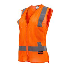 Radians Sv2Zwomxl Safety Vest Mesh Polyester, 2" Silver Reflective Tape, 2 Pockets, Bust Darts Hi-Vis Orange, Size X-Large