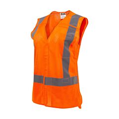 Radians Sv4Woml Safety Vest Mesh Polyester, 2" Silver Reflective Tape, 5 Point Breakaway, 3 Pockets, Hi-Vis Orange, Size Large
