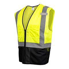 Radians Sv54B-2Zgm-L Safety Vest Mesh, Color-Blocked, 2 Outer Pockets, 2 Inner Pockets Plus Flashlight Pocket, 2 Mic Tabs, Silver Reflective Tape Hi-Vis Green, Size Large