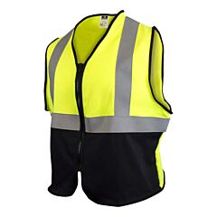 Radians Sv92B-M2Zgsfr-Xl Class 2 Black Bottom Fr Safety Vest, Category 2, Zipper Closure Green Solid, Size X-Large