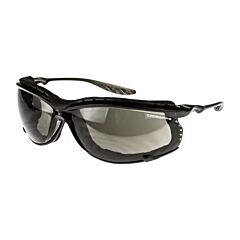 Radians 3841 Foam-Lined Safety Glasses Ultra Lightweight Single Lens Design, Flexible Temples, Removable Eva Foam Liner, 99.9% Uv Protection Crystal Black Frame, Smoke Anti-Fog Lens