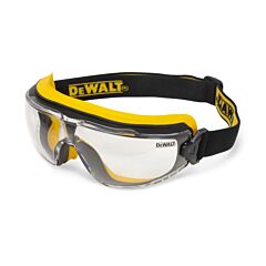 Dewalt Dpg84-13D Safety Goggles Adjustable Cloth Head Strap, Premium Anti-Fog/Anti-Scratch Coating, Black/Yellow Frame, Clear Iquity Anti-Fog Lens