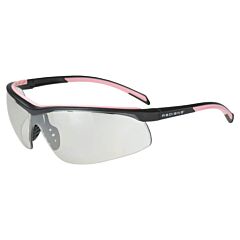 Radians T71P-10D Safety Glasses Dual Mold Rubber Temples & Nosepiece, And Vo Ballistic Mil-Prf-31013, 99.9% Uv Protection Black/Pink Frame, Clear Lens