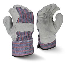 Radians Rwg3111L Leather Gloves Economy Shoulder Gray Split Cowhide, Starched Safety Cuff, Size Large