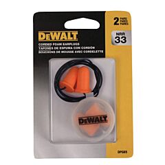 Dewalt Dpg65Tc2 Nrr 33, Made In Usa Corded Earplugs, Blister Pack Of 5 Pair With Carry Case