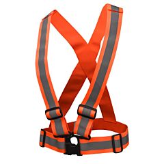 Radians Sa0201X-No-Univ 2" Wide Hi-Vis Safety Harness, 1" Silver Reflective Tape, Universal Fit Elastic 2" Safety Belt, Orange